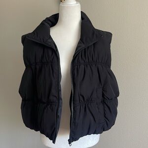 Divided Black Quilted Puffer Vest Size XL